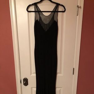 Norma Kamali formal black mesh dress